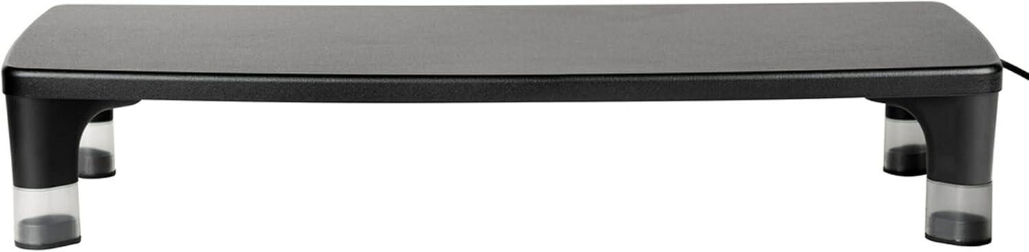 3M MS100B 21.6 in. x 9.4 in. x 2.7 in. to 3.9 in. Supports 33 lbs. Monitor Stand MS100B - Black/Clear