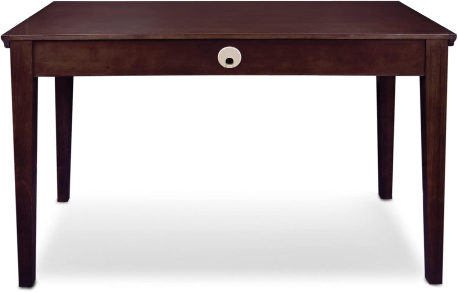 Chocolate Cherry Wood Writing Desk with Drawer and Keyboard Tray