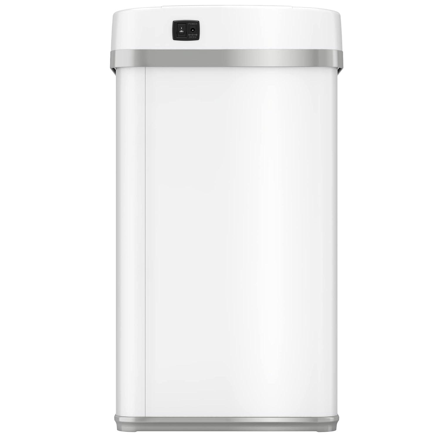 iTouchless Sensor Bathroom Trash Can with AbsorbX Odor Filter and Fragrance 4 Gallon White Stainless Steel