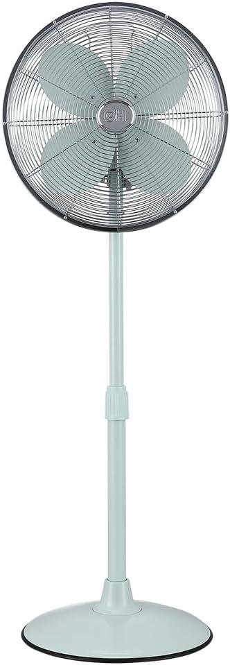 Good Housekeeping All-Metal 3-Speed 16" Oscillating Conference Room Pedestal Fan with Telescopic Height Adjustment (Multiple Finishes Available)