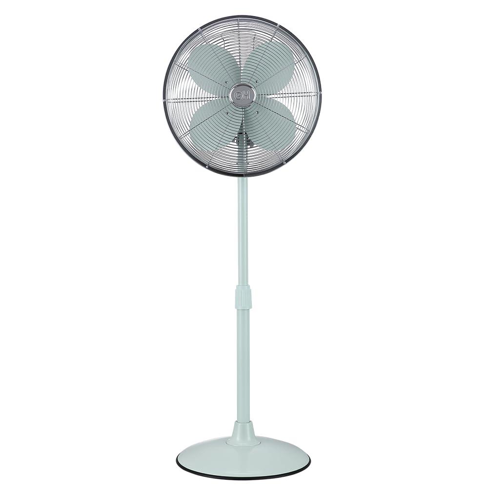 Good Housekeeping All-Metal 3-Speed 16" Oscillating Conference Room Pedestal Fan with Telescopic Height Adjustment (Multiple Finishes Available)