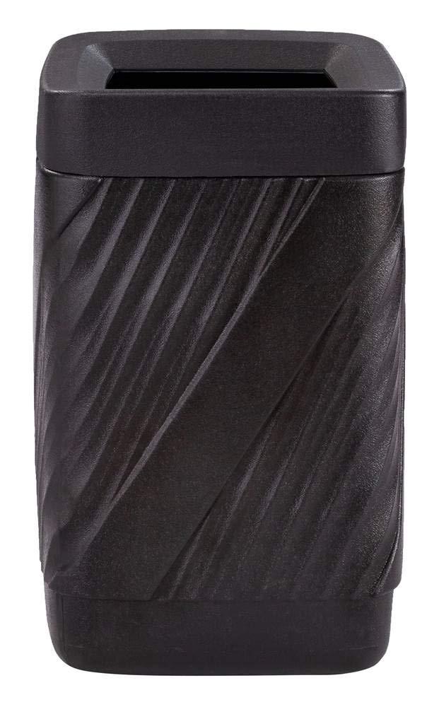 Safco Twist Waste Receptacle 32 gal Capacity - Removable Lid, Durable, UV Resistant, Fade Resistant - 30" Height x 18.9" Width x 18.9" Depth - High-density Polyethylene (HDPE) - Black