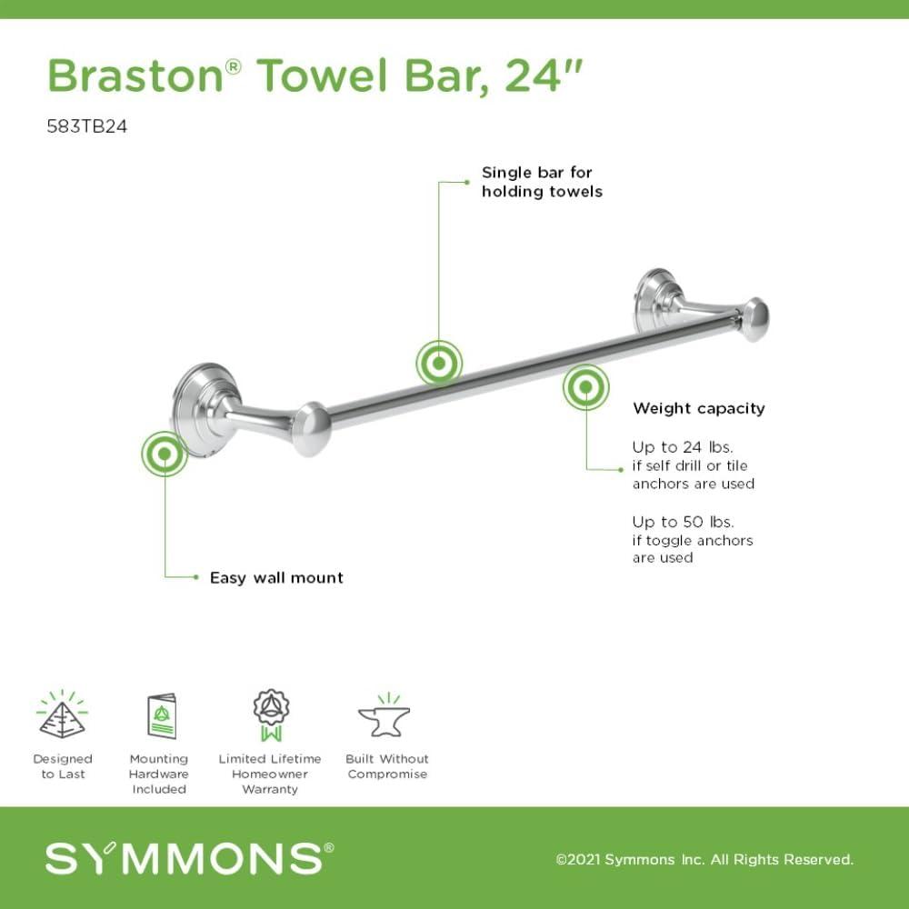 Braston Wall Mounted Bathroom Towel Bar with Mounting Hardware