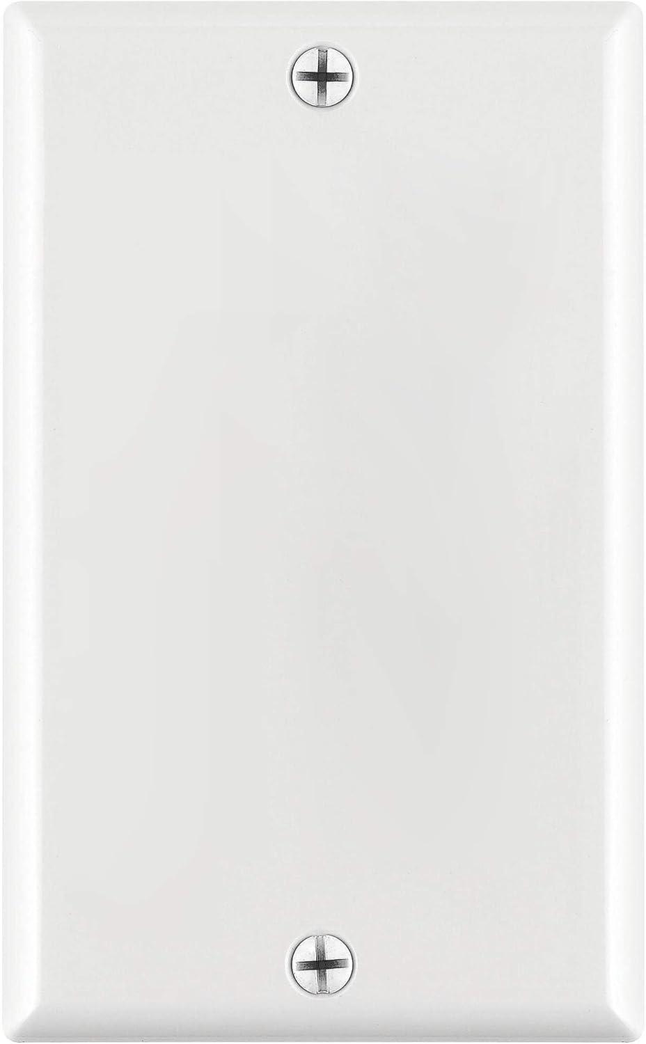 Cmple - [10 PACK] White Standard 1-Gang Blank Wall Plate, Standard Size, Polycarbonate Thermoplastic Panel GFCI Electrical Wall Plate Single-Gang Cover