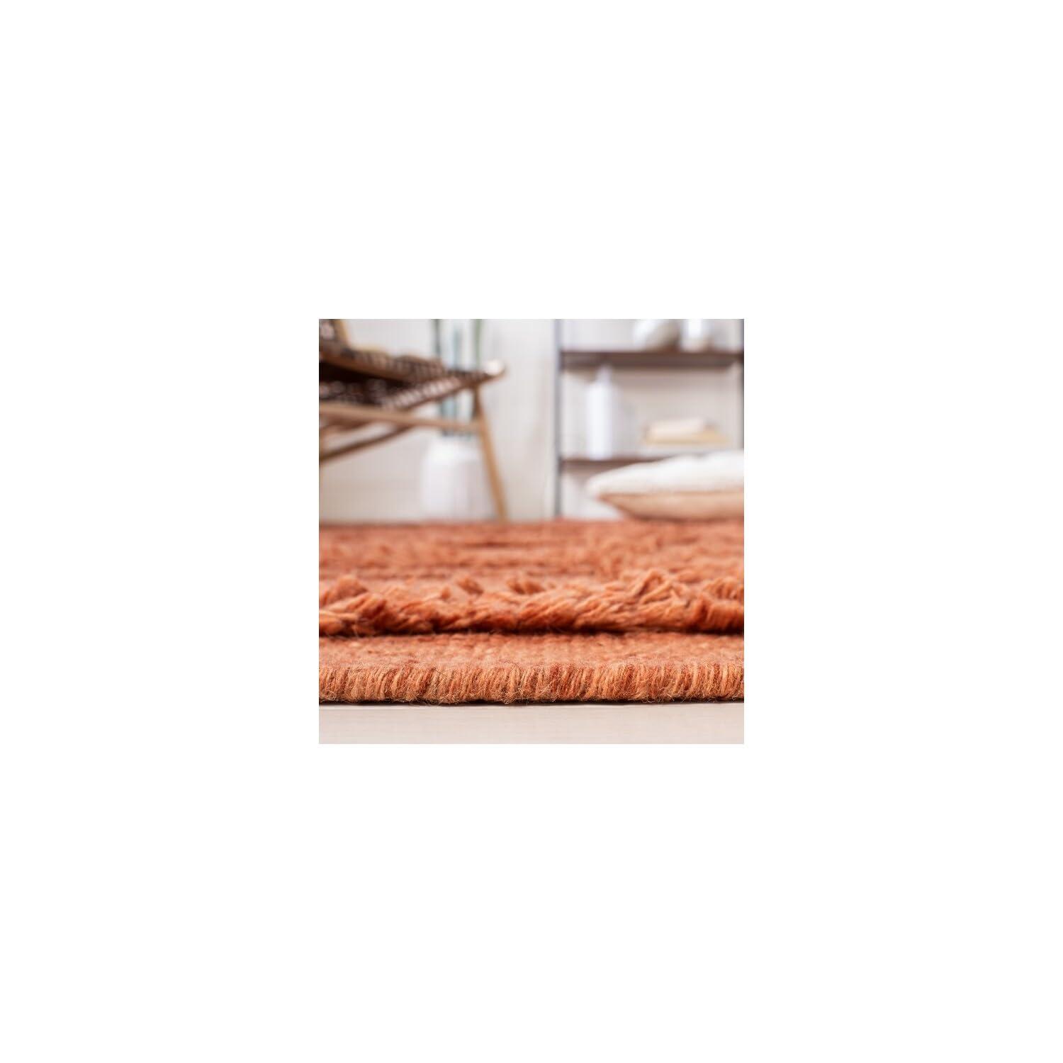 Laurel Foundry Modern Farmhouse® Hartzler Hand-Woven Flatweave Wool/Cotton Rust/Orange Area Rug