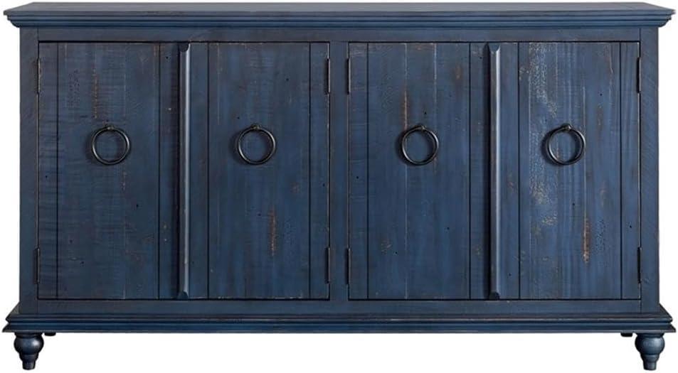 Martin Svensson Home Garden District Rustic Blue Solid Wood 65" TV Stand