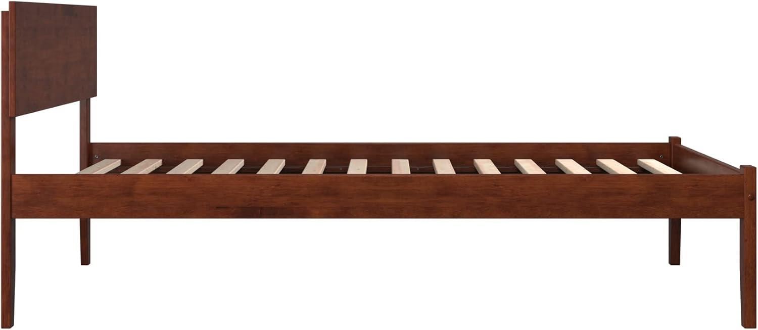 AFI Furnishings Orlando Twin Extra Long Platform Bed with Open Footboard and Turbo Charger in Walnut