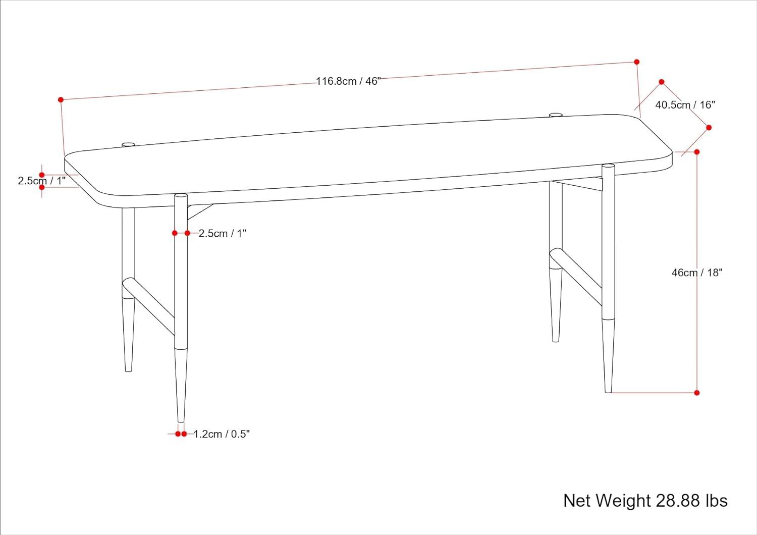 Simpli Home Solid Wood Bench