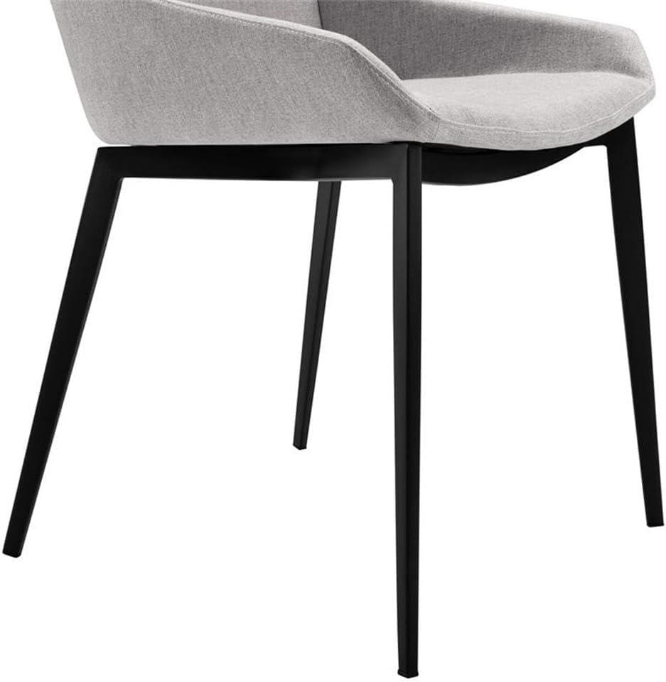 Armen Living Kenna Modern Fabric Dining Chair in Black (Set of 2)