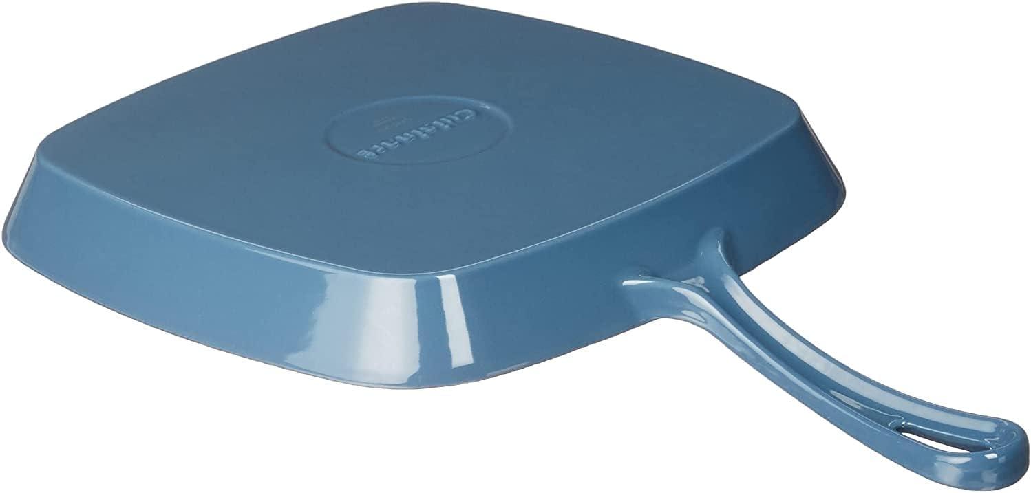 Cuisinart Chef's Classic 9.25" Enameled Cast Iron Square Grill Pan CI30-23BG - Blue: Stovetop Griddle, Oven-Safe Handle