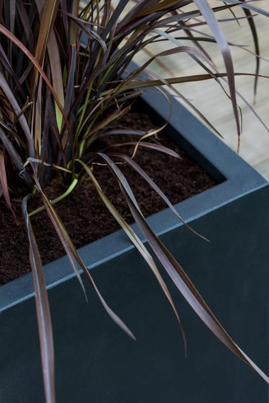 Pottery Pots USA Inc. Pottery Pots Jort Small Fiberstone Indoor Outdoor Modern Rectangle Planter, 16 Inch Tall Black 32"