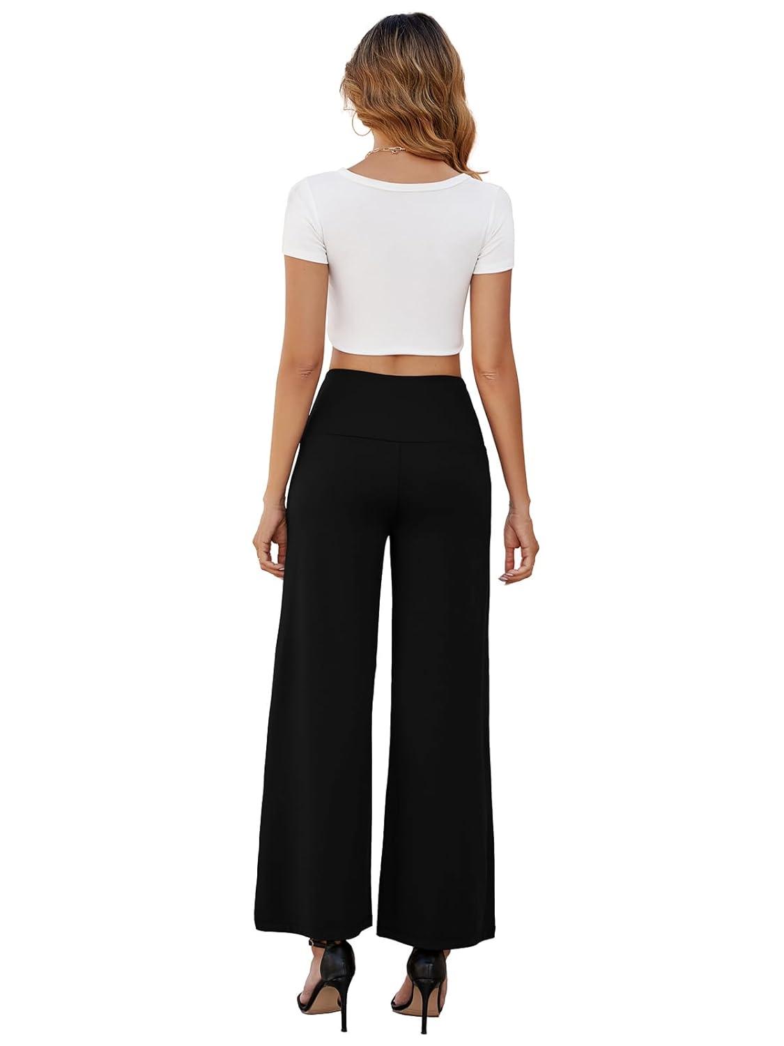 Arolina Women's Stretchy Wide Leg Palazzo Lounge Pants with Pockets Casual Comfy High Waist Palazzo Pants for Women Dressy