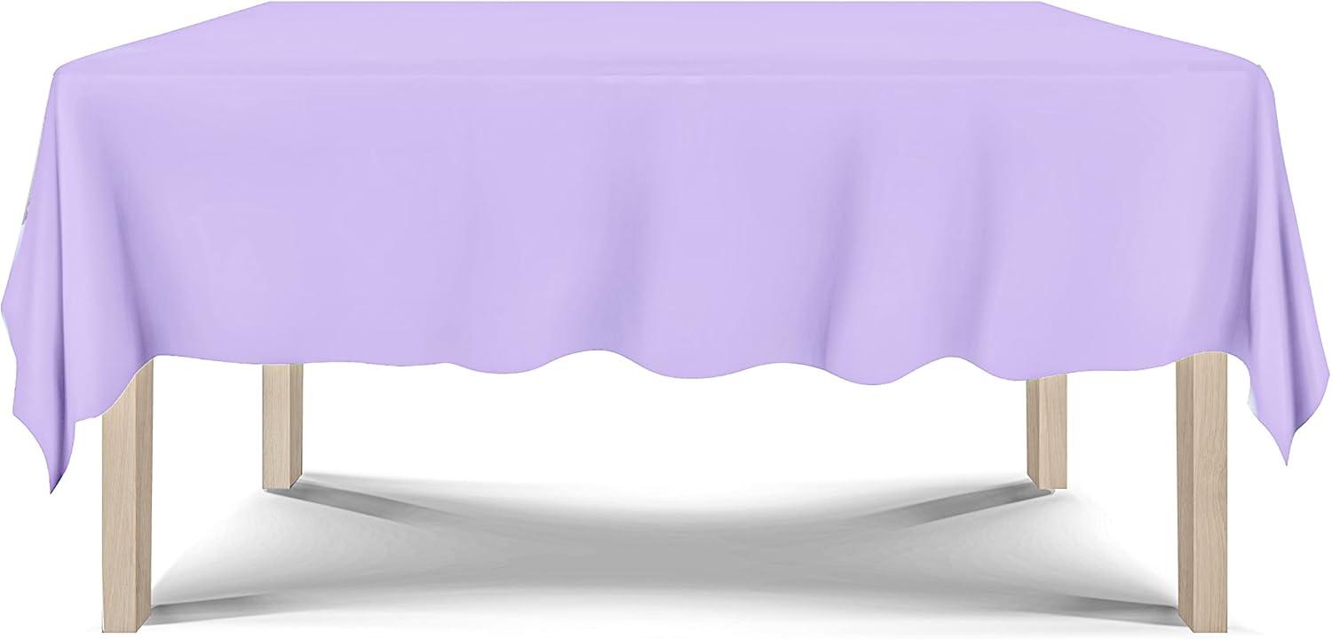 Crown Premium Quality Plastic Tablecloth 54 Inch. x 108 Inch. Rectangle - Lavender - 6 Pack