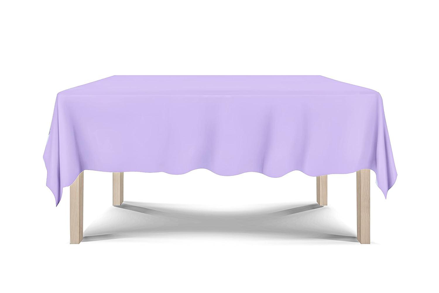 Crown Premium Quality Plastic Tablecloth 54 Inch. x 108 Inch. Rectangle - Lavender - 6 Pack