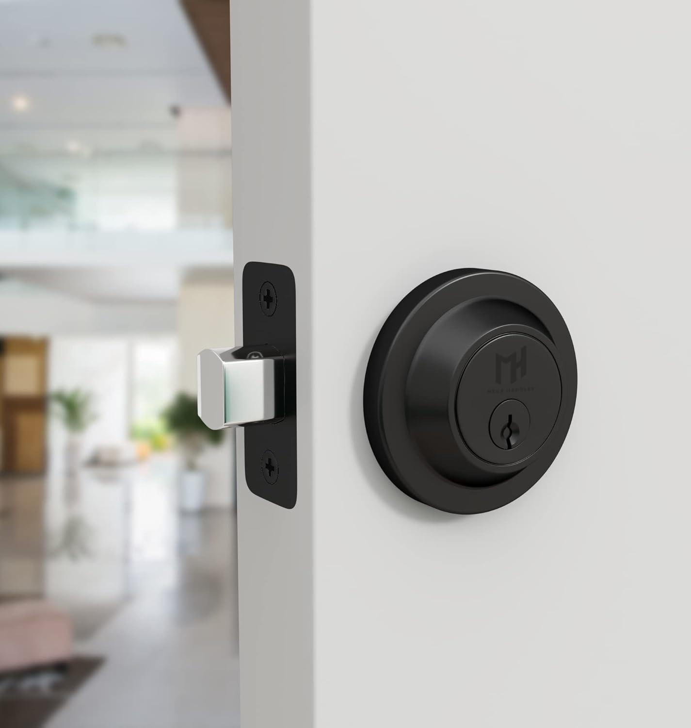 Matte Black Universal Handing Round Deadbolt for Entry Doors