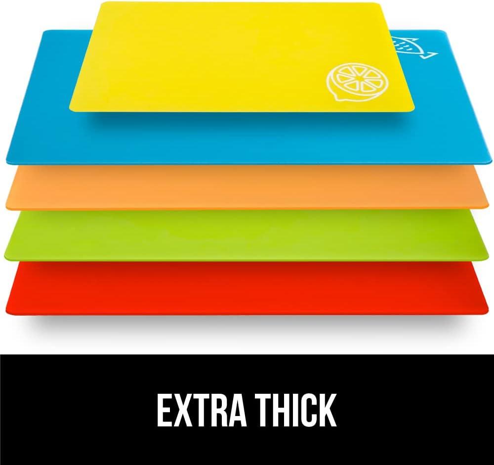 GORILLA GRIP Cutting Board Set of 5, Flexible, Durable Plastic Chopping Mats, 15x12, Multicolor