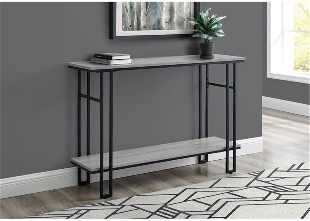 Monarch Specialties ACCENT TABLE - 48"L / GREY / BLACK METAL HALL CONSOLE