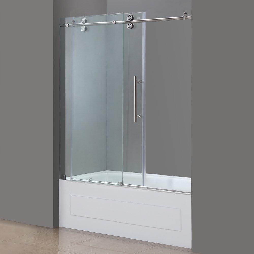 Langham 60" H Single Sliding Frameless Tub Door