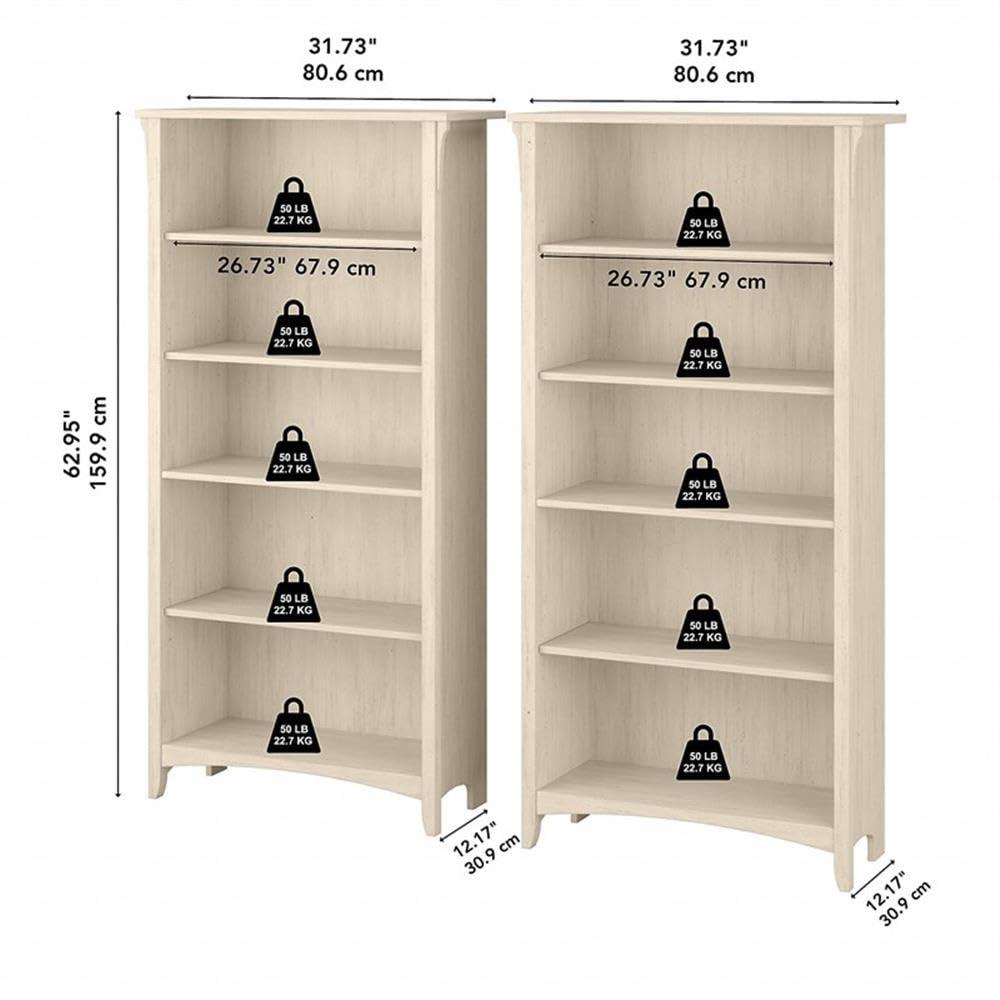 Red Barrel Studio® Khadesha Tall 5 Shelf Bookcase - Set Of 2