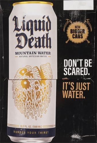 Liquid Death, Still Mountain Water, 8-Pack (19.2oz Cans), Real Mountain Source, Infinitely Recyclable Cans