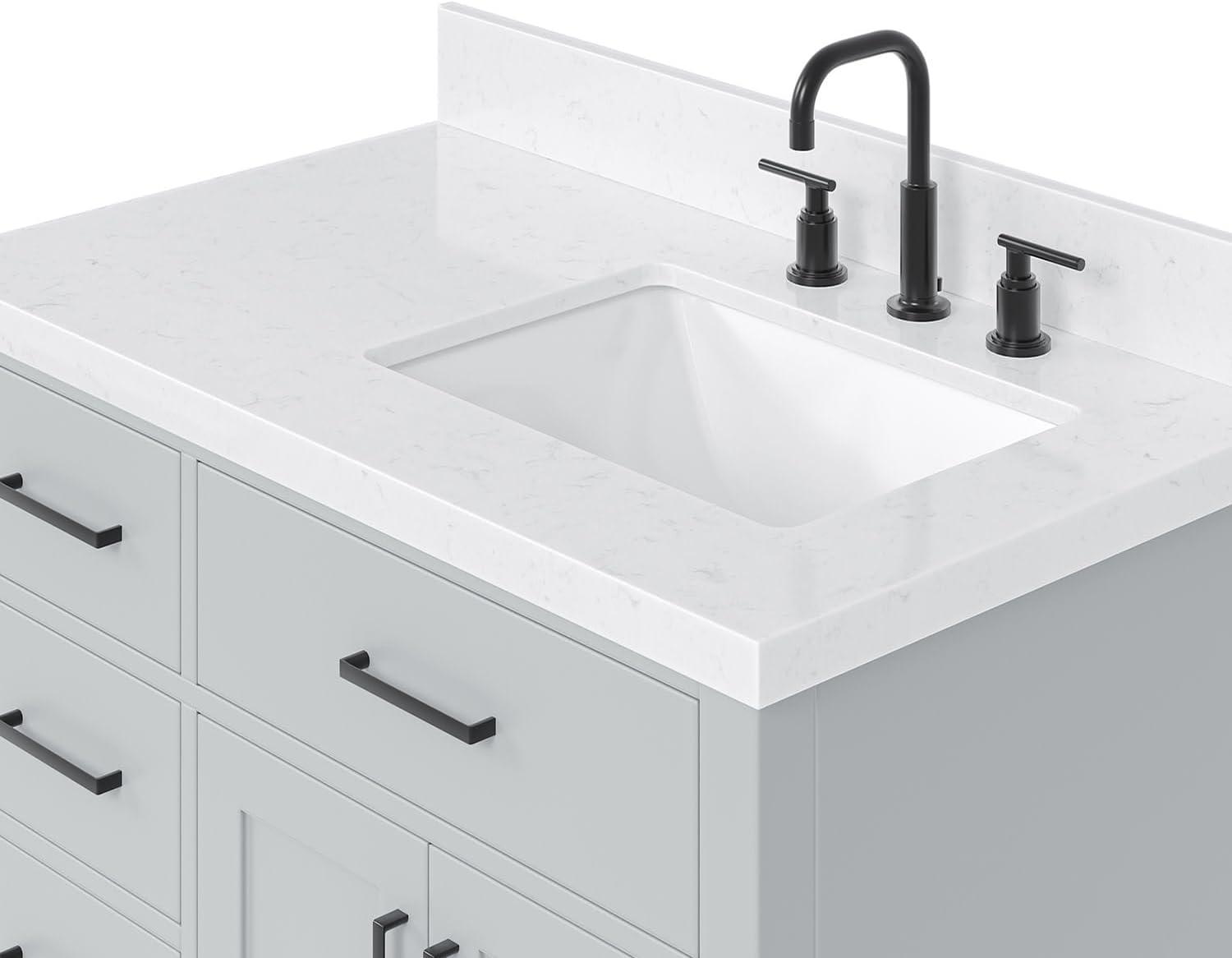 Ariel T036srcqrvo Hepburn 36" Free Standing Single Basin Vanity Set - White