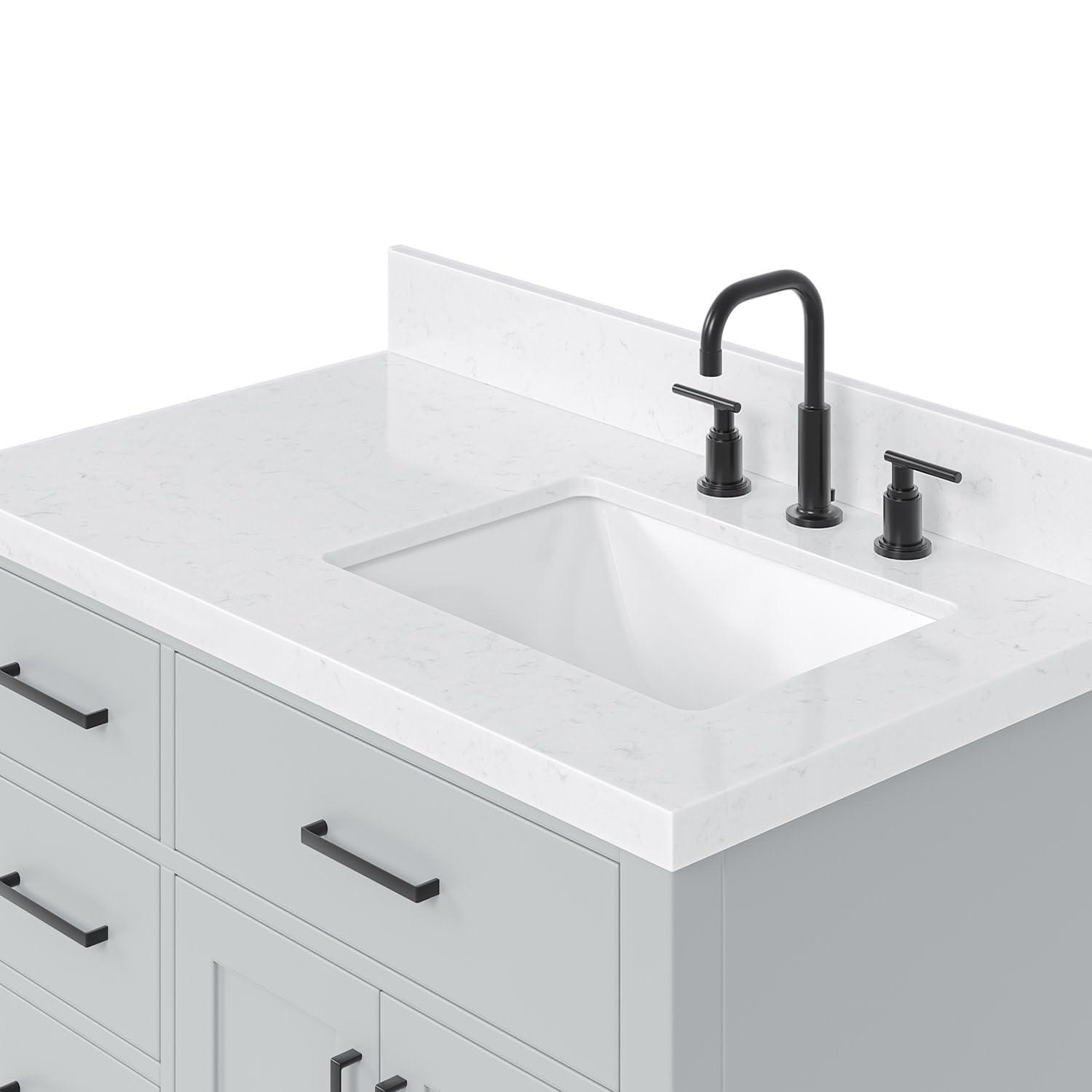 Ariel T036srcqrvo Hepburn 36" Free Standing Single Basin Vanity Set - White