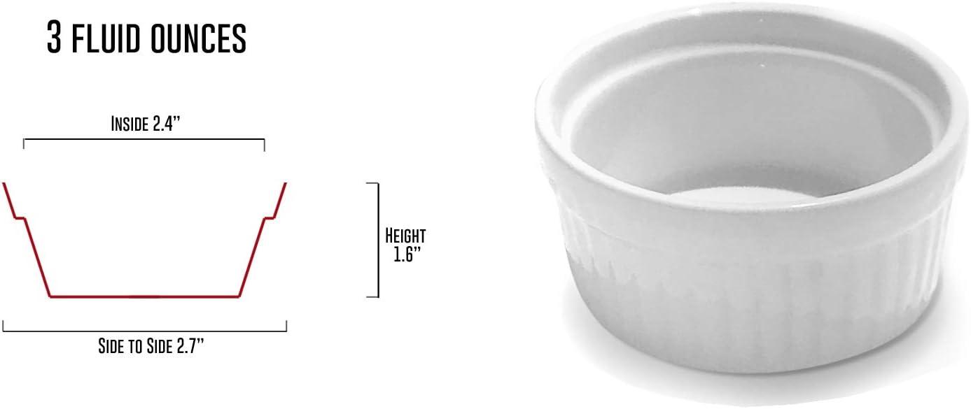 Furmaware Furmaware 3 oz White Ceramic Round Ramekins (Set of 6)
