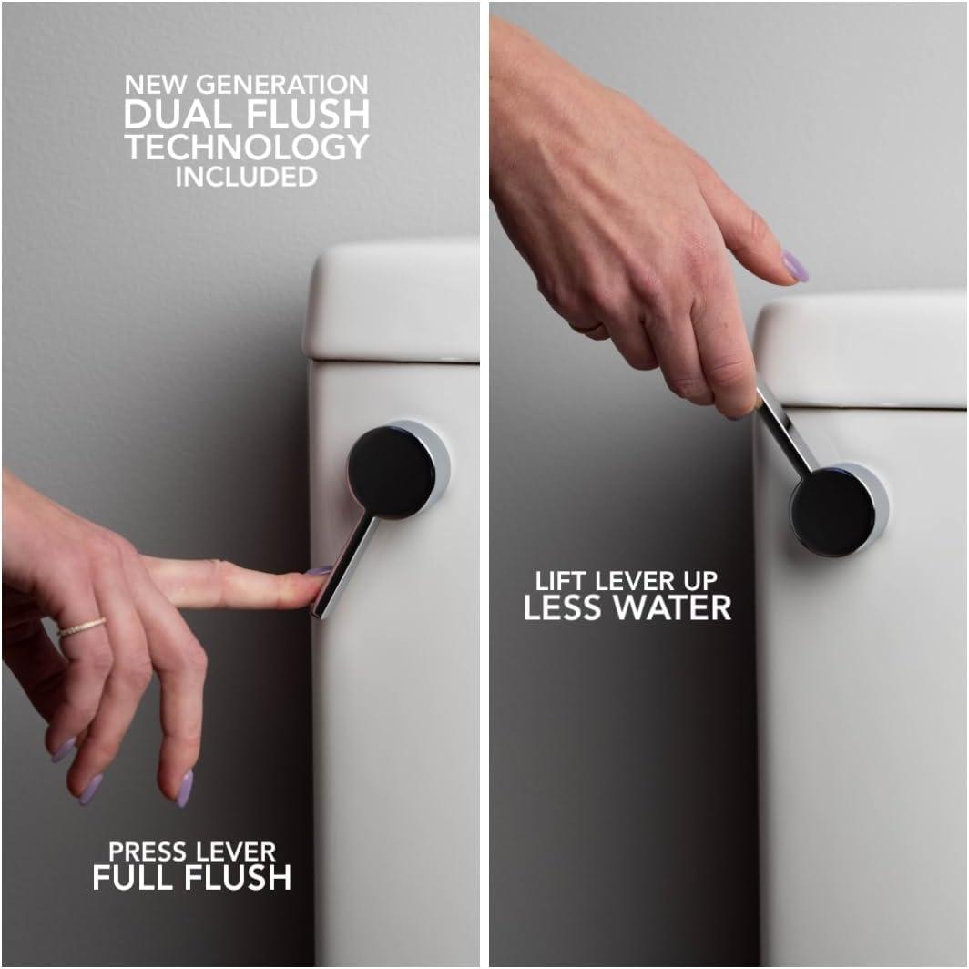 2-Piece 1.28/.09 GPF Dual Flush Elongated 20 in. Extra Tall Toilet in White, Seat Included