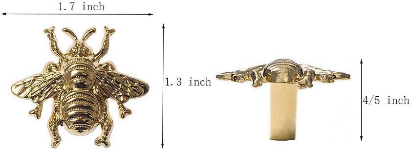 Polished Brass Bee Knobs for Cabinets and Drawers