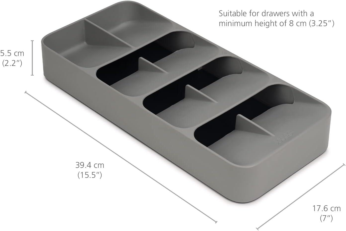 Gray Adjustable Plastic Compact Cutlery Organizer