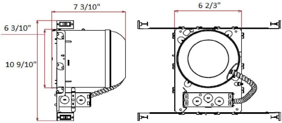 Metallic Ceiling 6" New Construction Recessed Housing