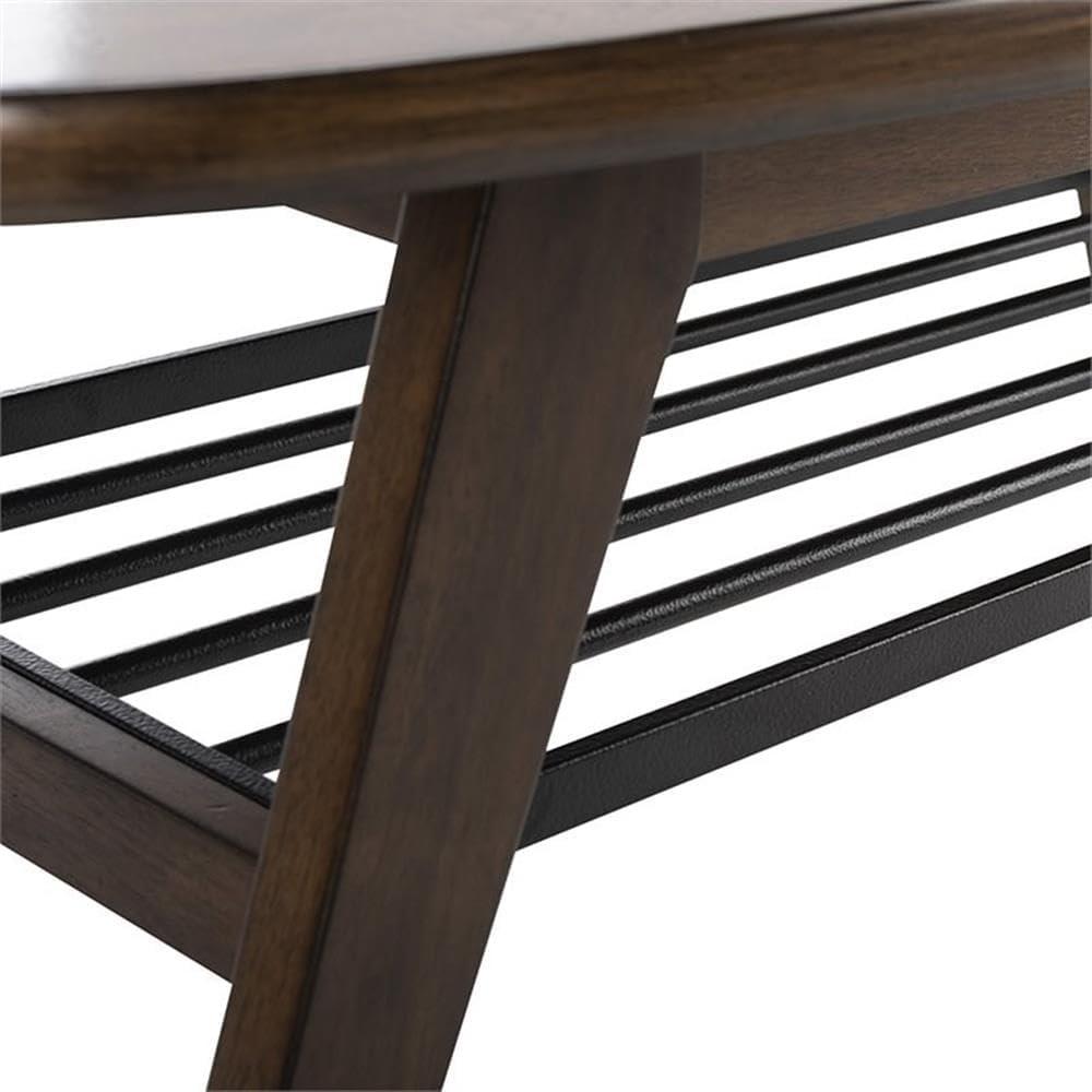 Oren 2 Tier Coffee Table - Walnut/Black Metal - Safavieh