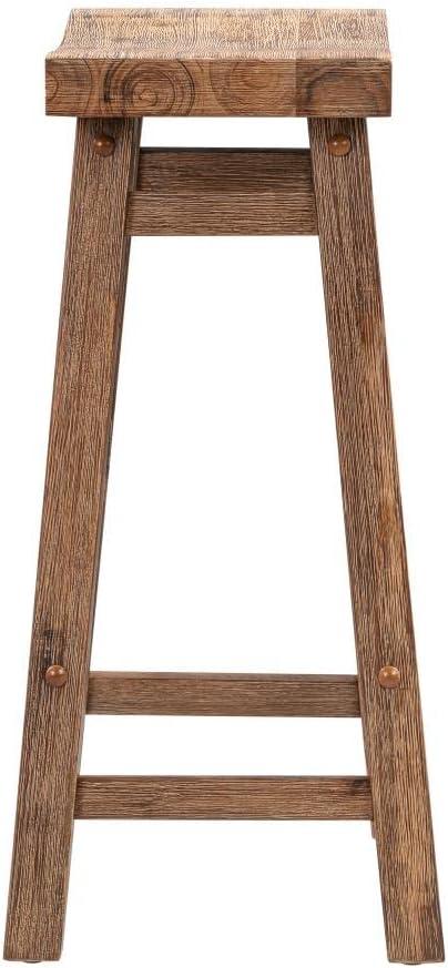 Set of 2 24&#34; Sonoma Saddle Counter Height Barstool Barnwood Wire Brush - Boraam