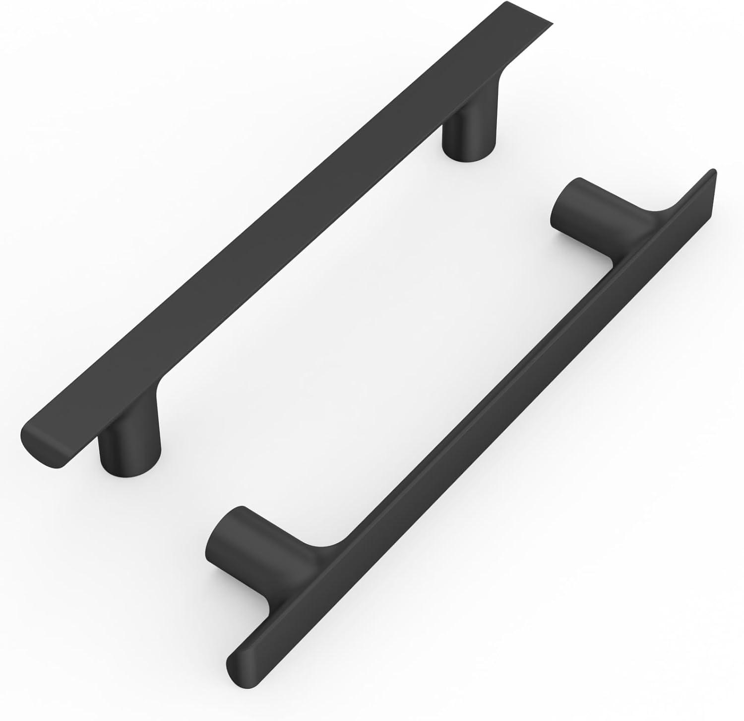 Matte Black Zinc Modern Cabinet Bar Pulls with Mounting Hardware