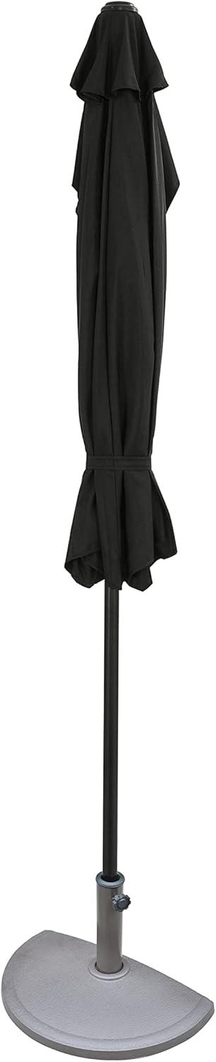 9' x 4.5' Lanai Half Patio Umbrella Black - Island Umbrella: Steel Frame, Water & UV Resistant