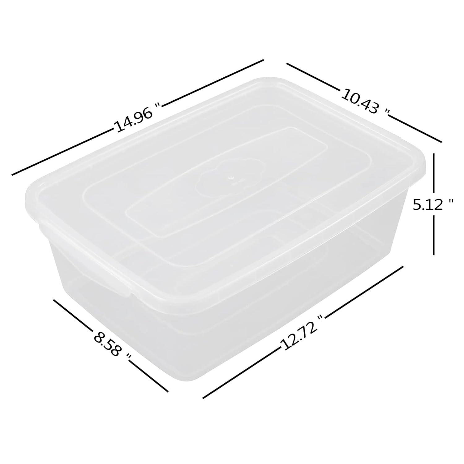 4-Pack 14 L Clear Dough Proofing Box, Food Pizza Storage Container