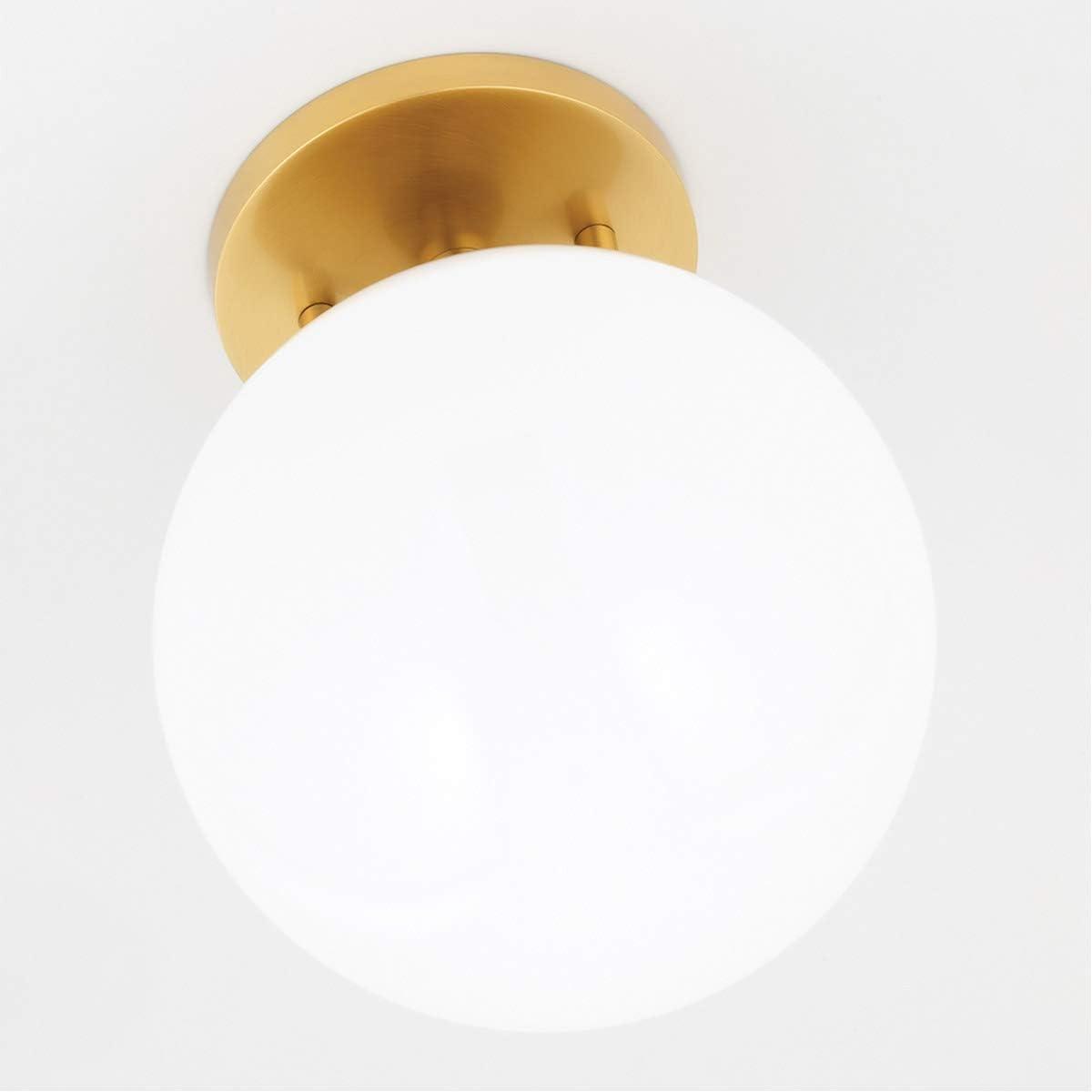 Mitzi Stella 1 - Light Semi-Flush Mount in  Aged Brass White Shade