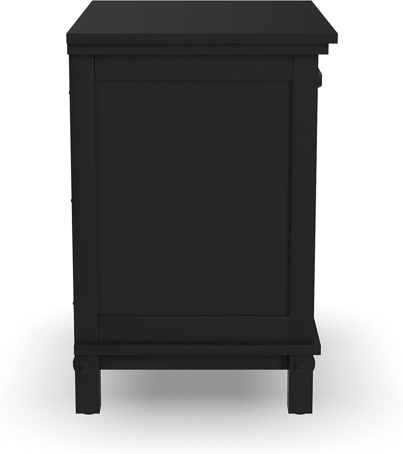 Homestyles Oak Park 1-Drawer Traditional Wood Closed Nightstand in Black