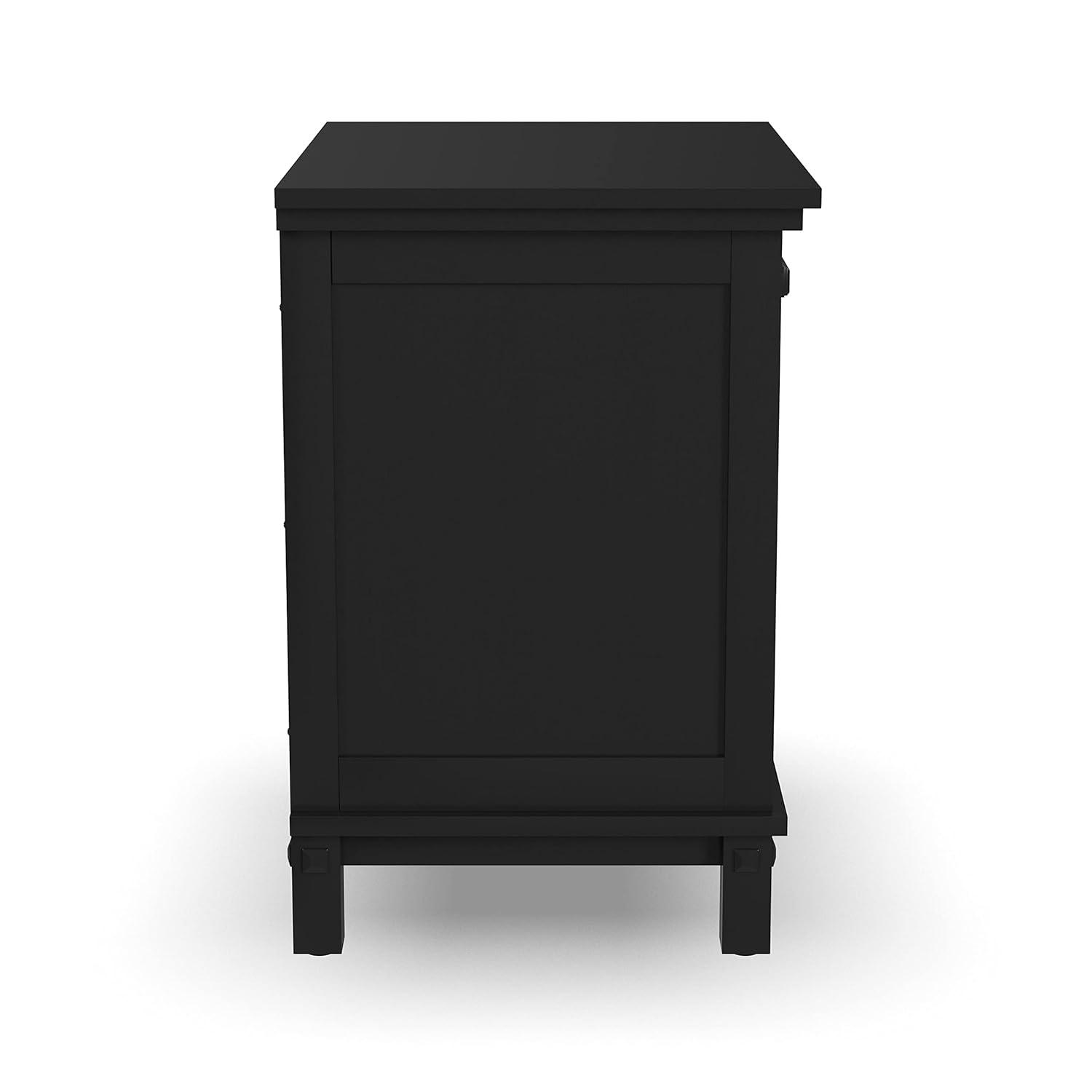 Homestyles Oak Park 1-Drawer Traditional Wood Closed Nightstand in Black