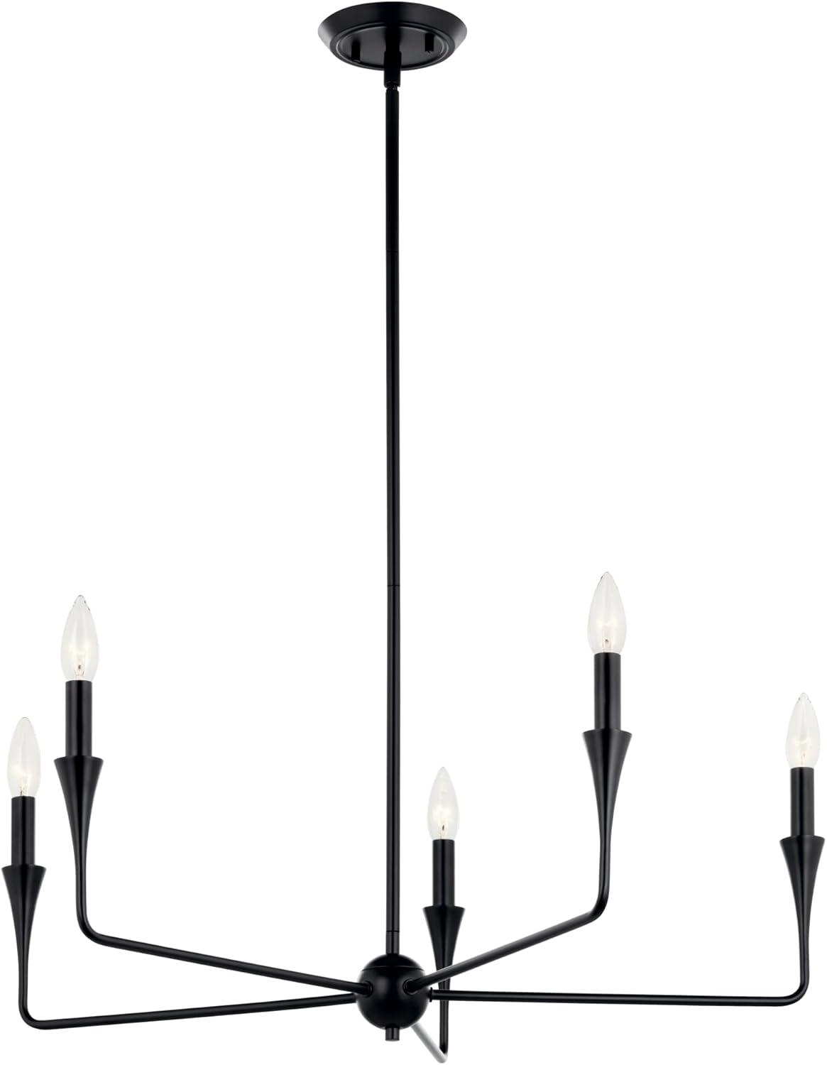 Alvaro Black 5-Light Modern Candle Chandelier