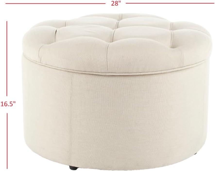 Tanisha Shoe Storage Ottoman - Off White - Safavieh