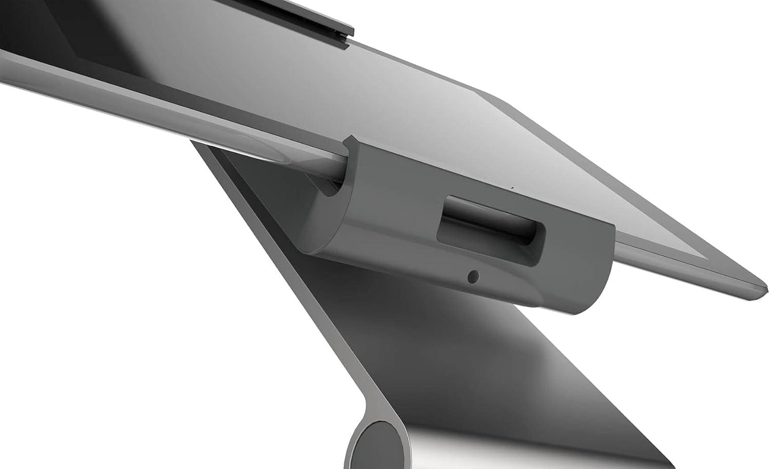 DURABLE Tablet Holder Desk Stand (7-13 Inches, 360 Degrees Rotation with Anti-Theft Device) Silver/Charcoal (893023)
