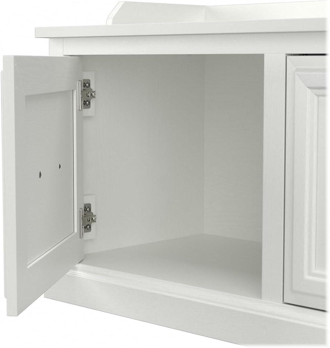 Woodland 40W Shoe Storage Bench with Doors in White Ash - Engineered Wood