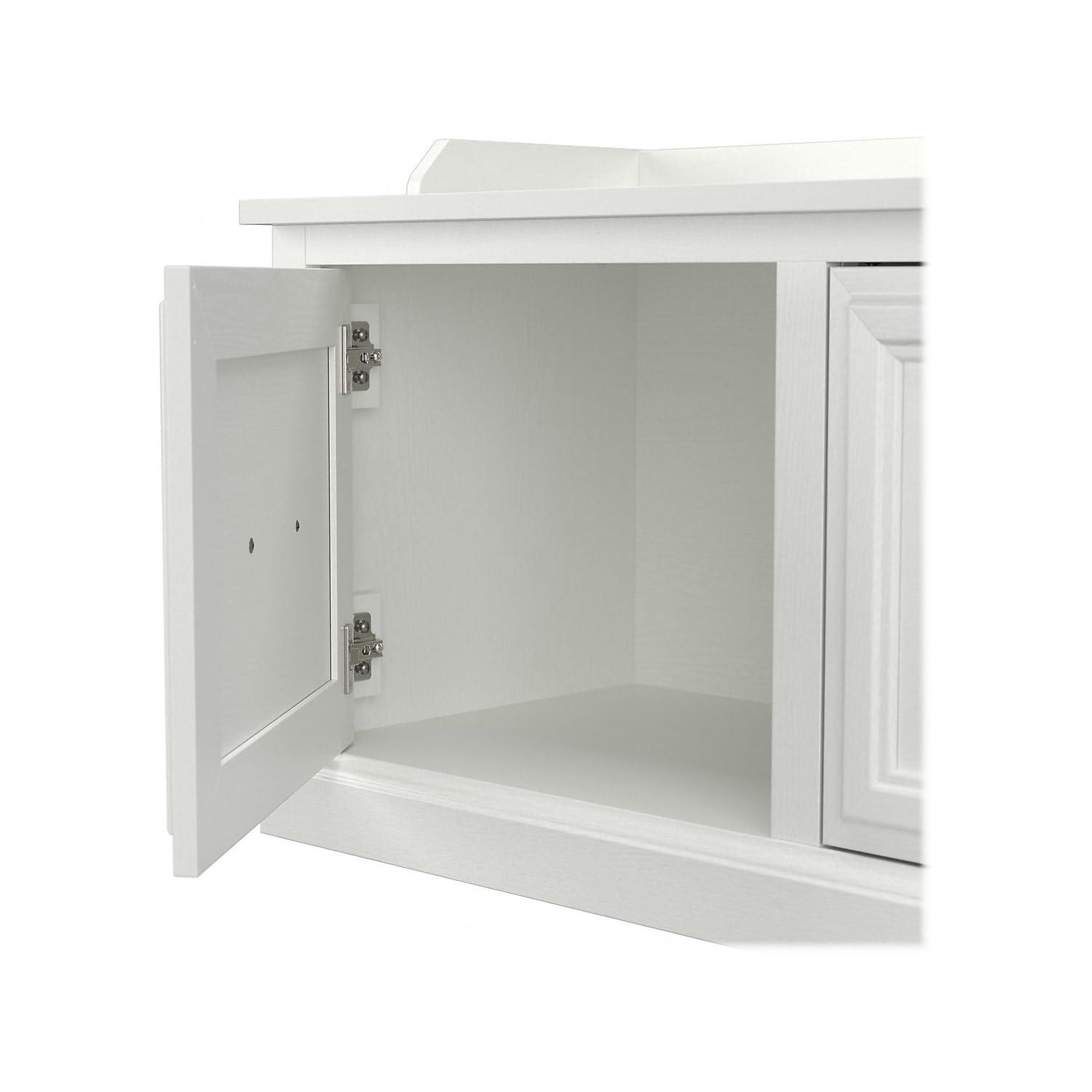Woodland 40W Shoe Storage Bench with Doors in White Ash - Engineered Wood
