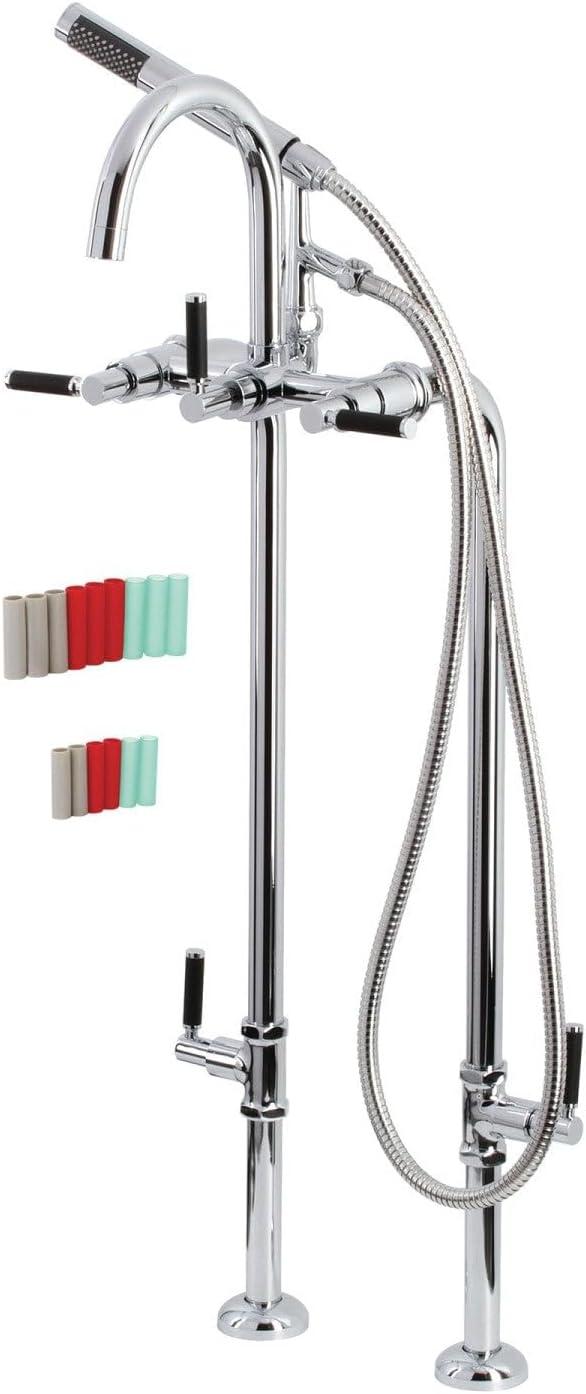 Kingston Brass Concord Freestanding Tub Faucet with Supply Line and Stop Valve