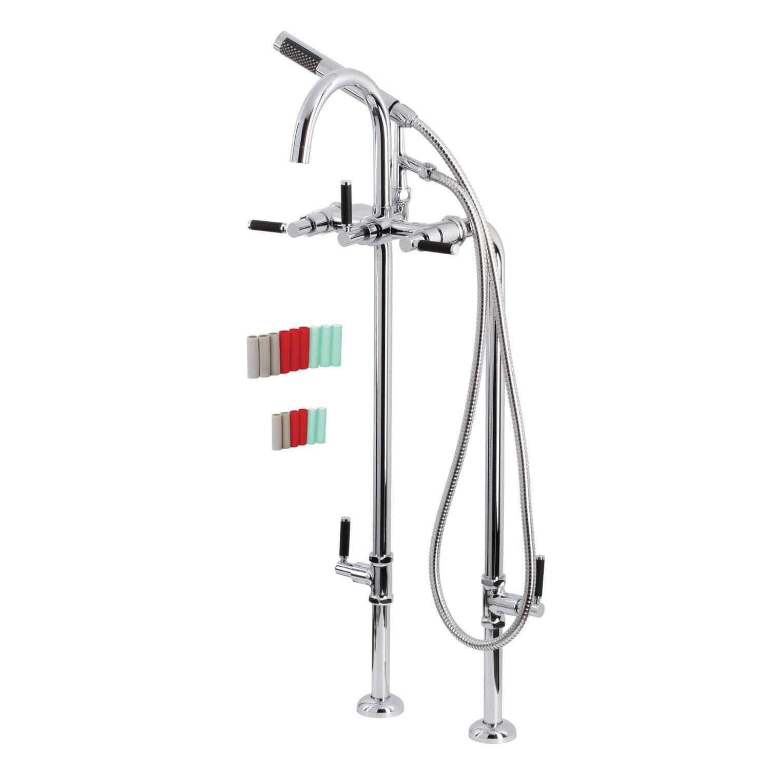 Kingston Brass Concord Freestanding Tub Faucet with Supply Line and Stop Valve