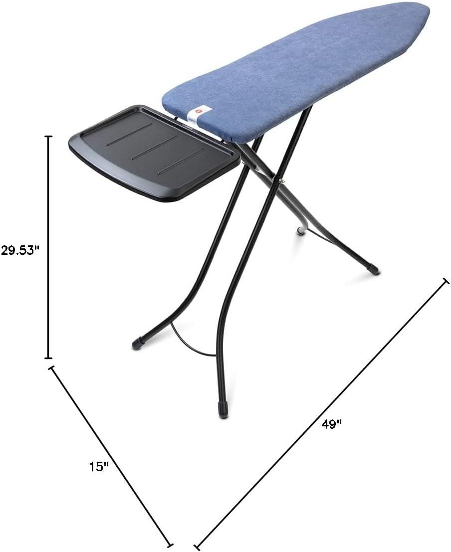 Denim Blue Freestanding Ironing Board with Metal Steam Unit Holder