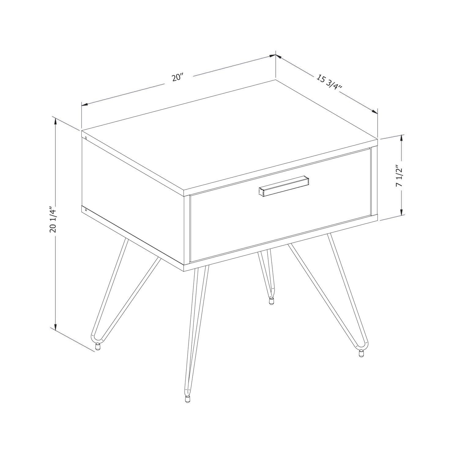 South Shore Slendel Nightstand Pure White