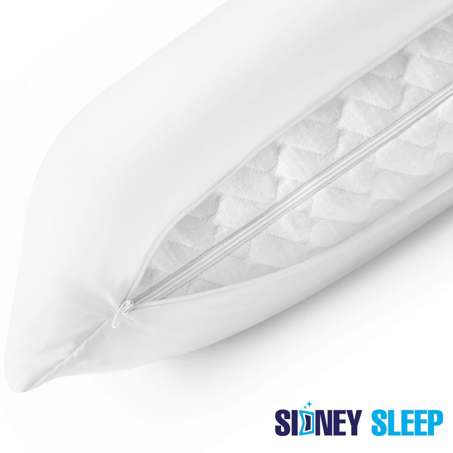 Sidney Sleep Mini Size Curved Pillow Covers - Full Length Zipper Closure - Premium Soft Brushed Microfiber (Travel Mini, White)