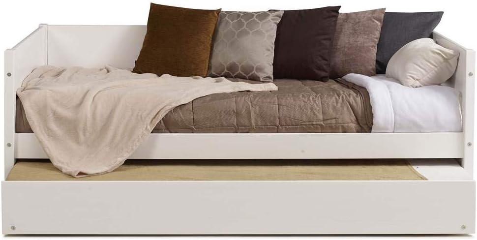 Camaflexi Tribeca Solid Wood Twin Daybed and Trundle Set in White